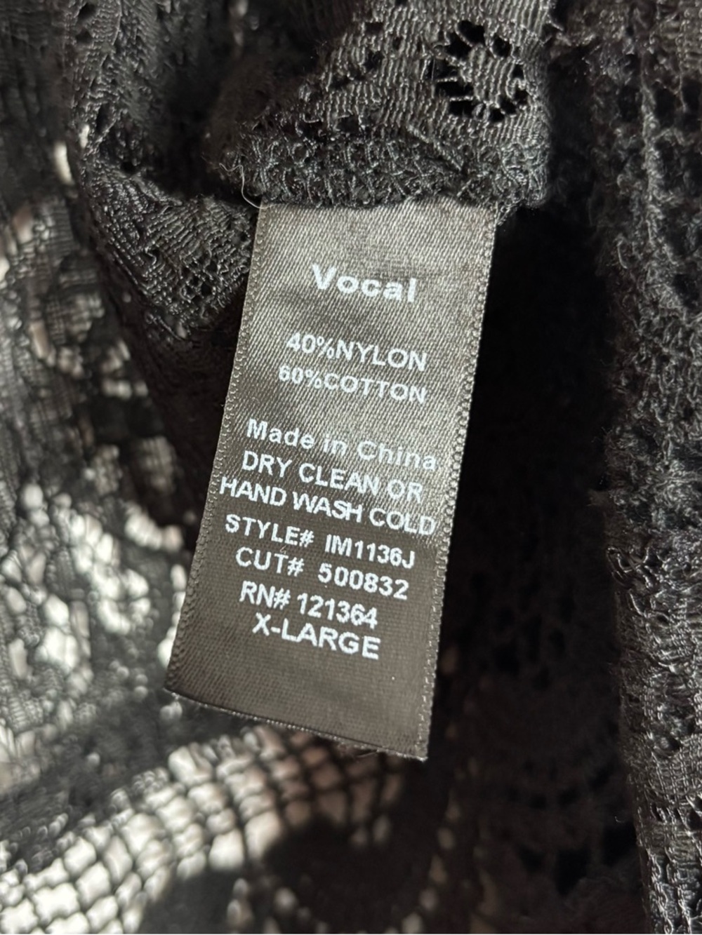 Vocal Cardigan Duster Size XL Crochet Lace Studded Suede Whimsigoth Witchy Black - Picture 5 of 6